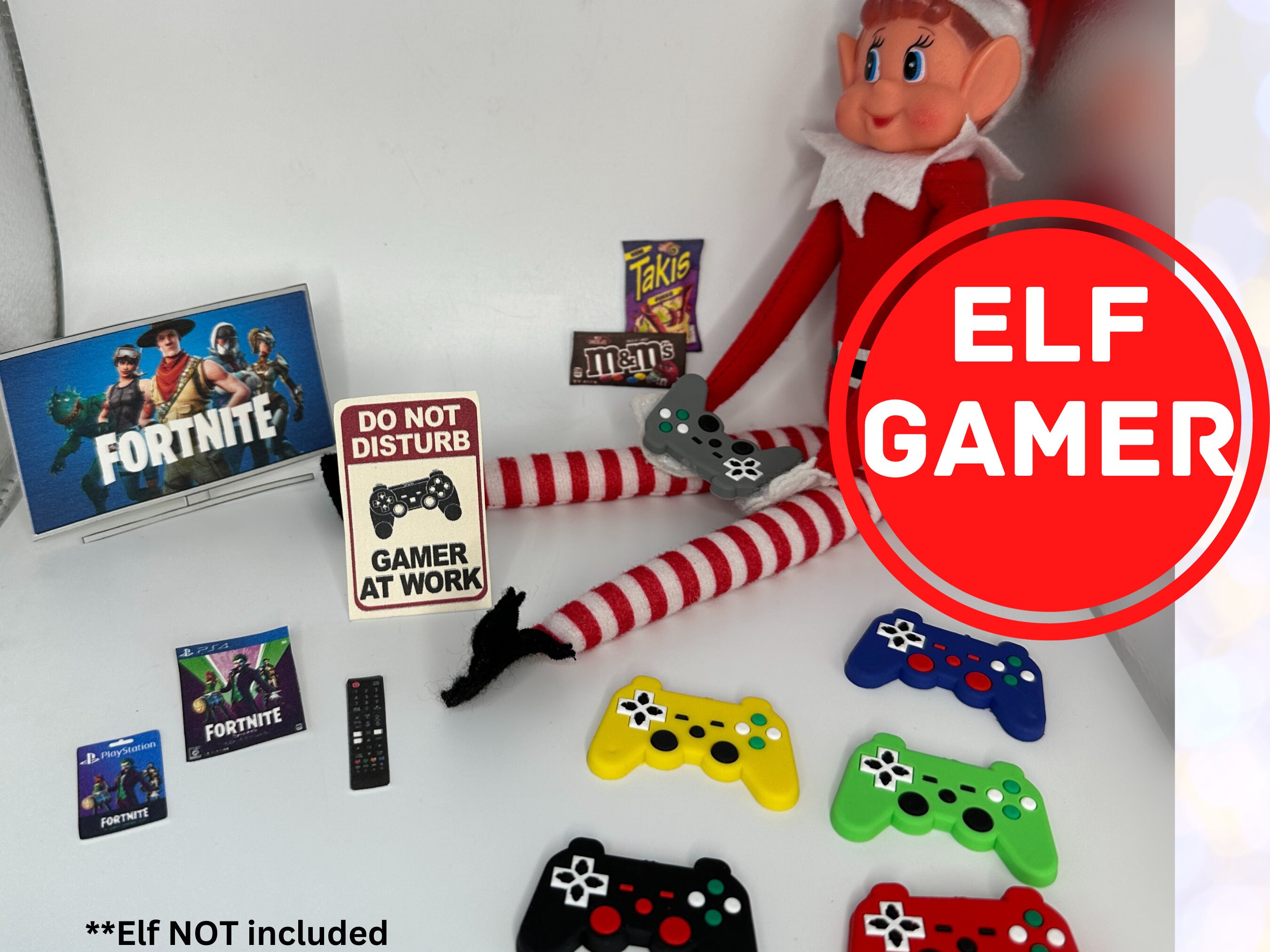 Elf Gaming VIDEO GAMES Play Printable Instant Download 