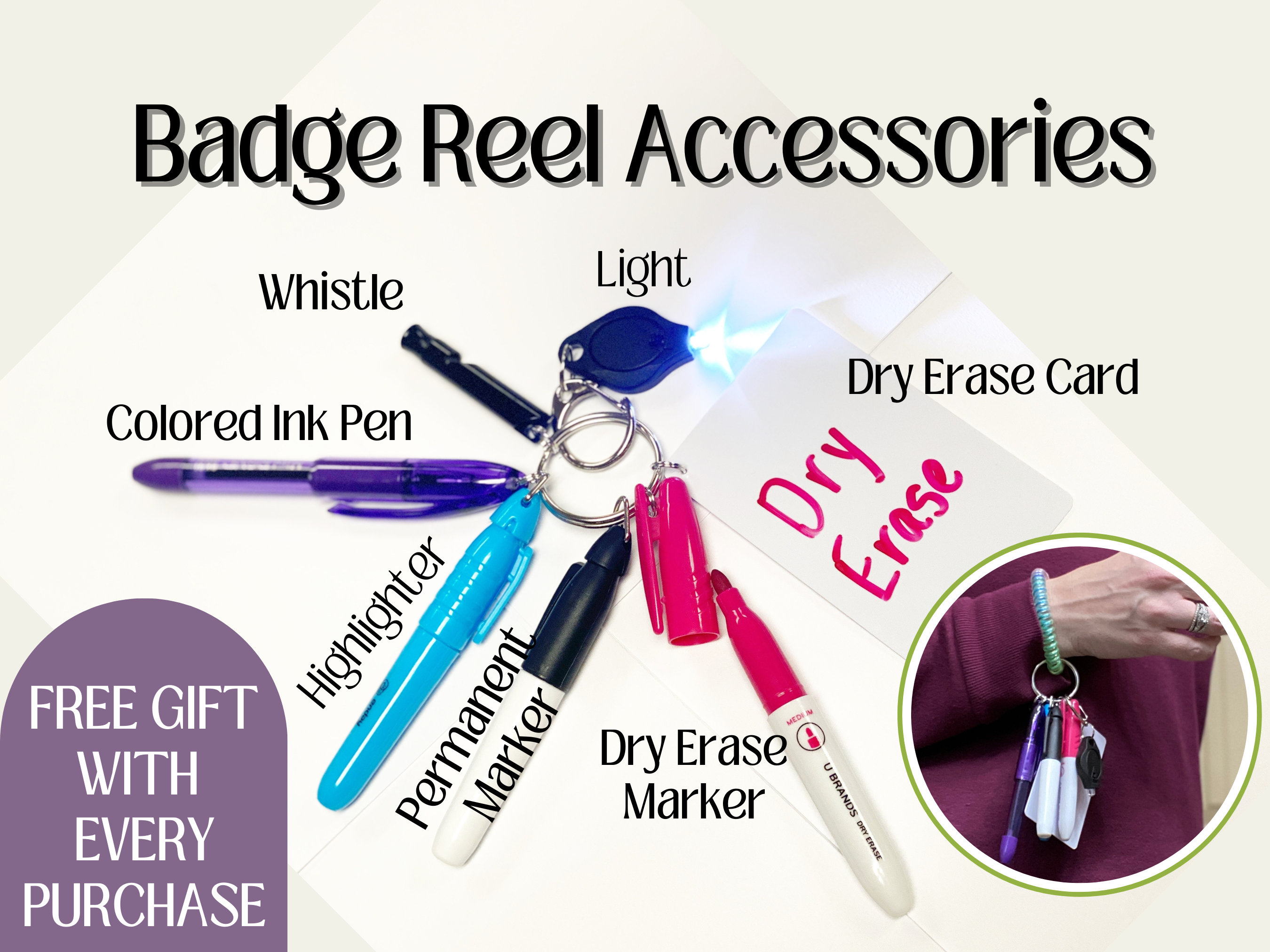 Nurse Badge Reel Highlighter, Badge Reel Accessory, Badge Reel