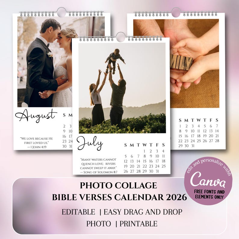 2026 Bible Verses Calendar Template Photos Monthly Calendar Christian ...