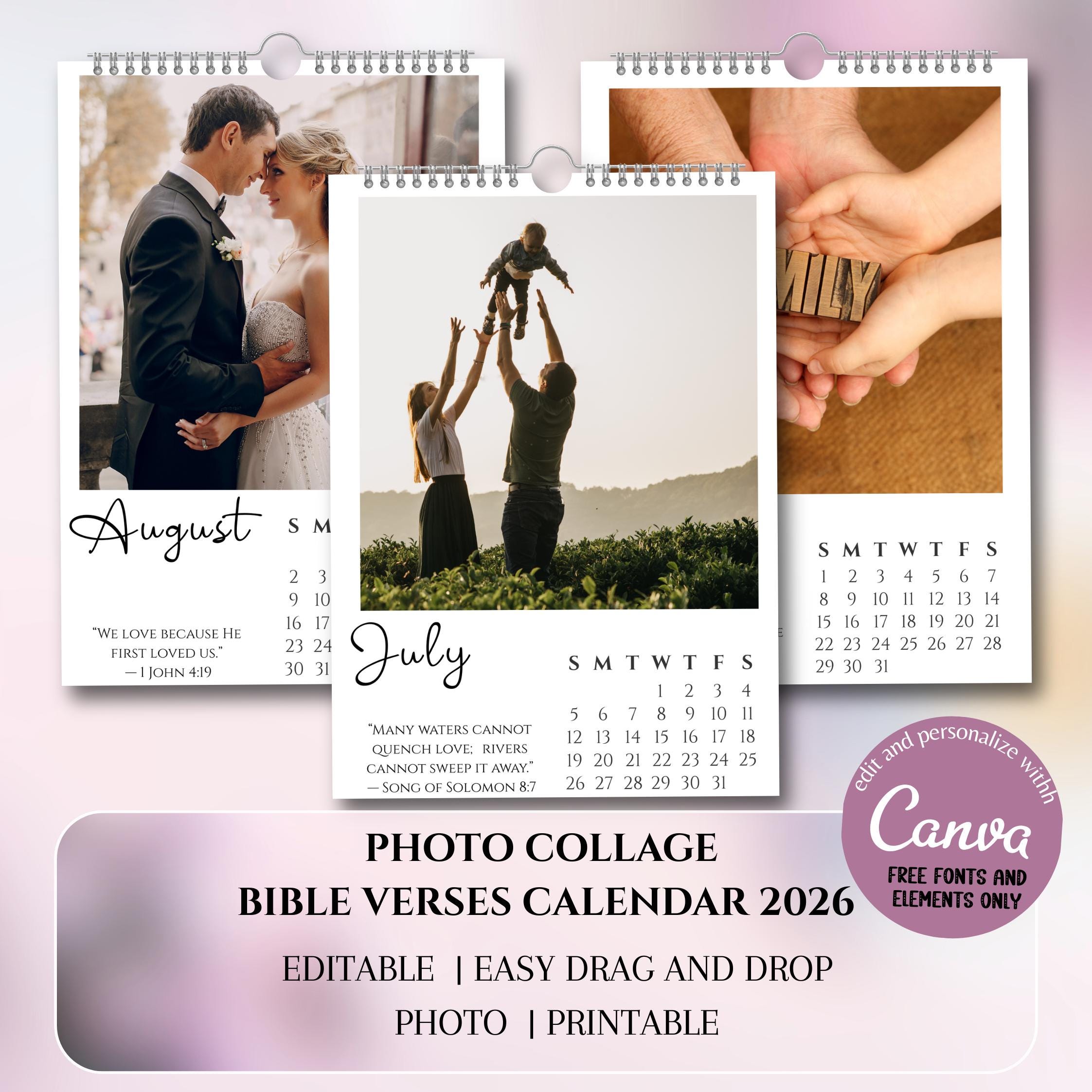 2026 Bible Verses Calendar Template Photos Monthly Calendar Christian ...