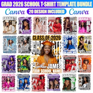20x Senior 2026 School Shirt Bundle | Elite "Bootleg Rap Tee" Collection | Grad High School Milestone Suite For Sublimation & DTF