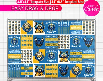 Editable Media Day Backdrop Template | Sports Photo Booth Banner | 8.5inch X 11inch Printable ONLY | Canva Digital Download