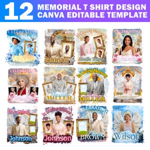 12x In Loving Memory T-Shirt Canva Editable Template,  In Loving Memory Design, Rip Long Live Memorial T-Shirt Heaven Rest In Peace Template