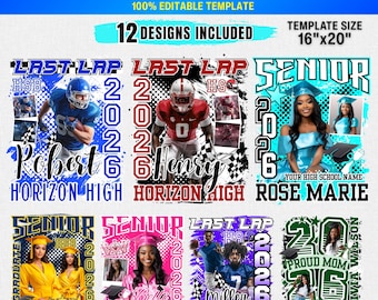 12x Graduate Class of 2026 T-Shirt Bundle | Senior Year Mega Pack | Proud Mom & Dad Photo Shirts | Last Lap Grad | Bootleg, Modern Designs
