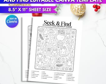 Christmas Hidden Object Search and Find | Printable Activity Page | Digital Download Fun for Kids & Adults