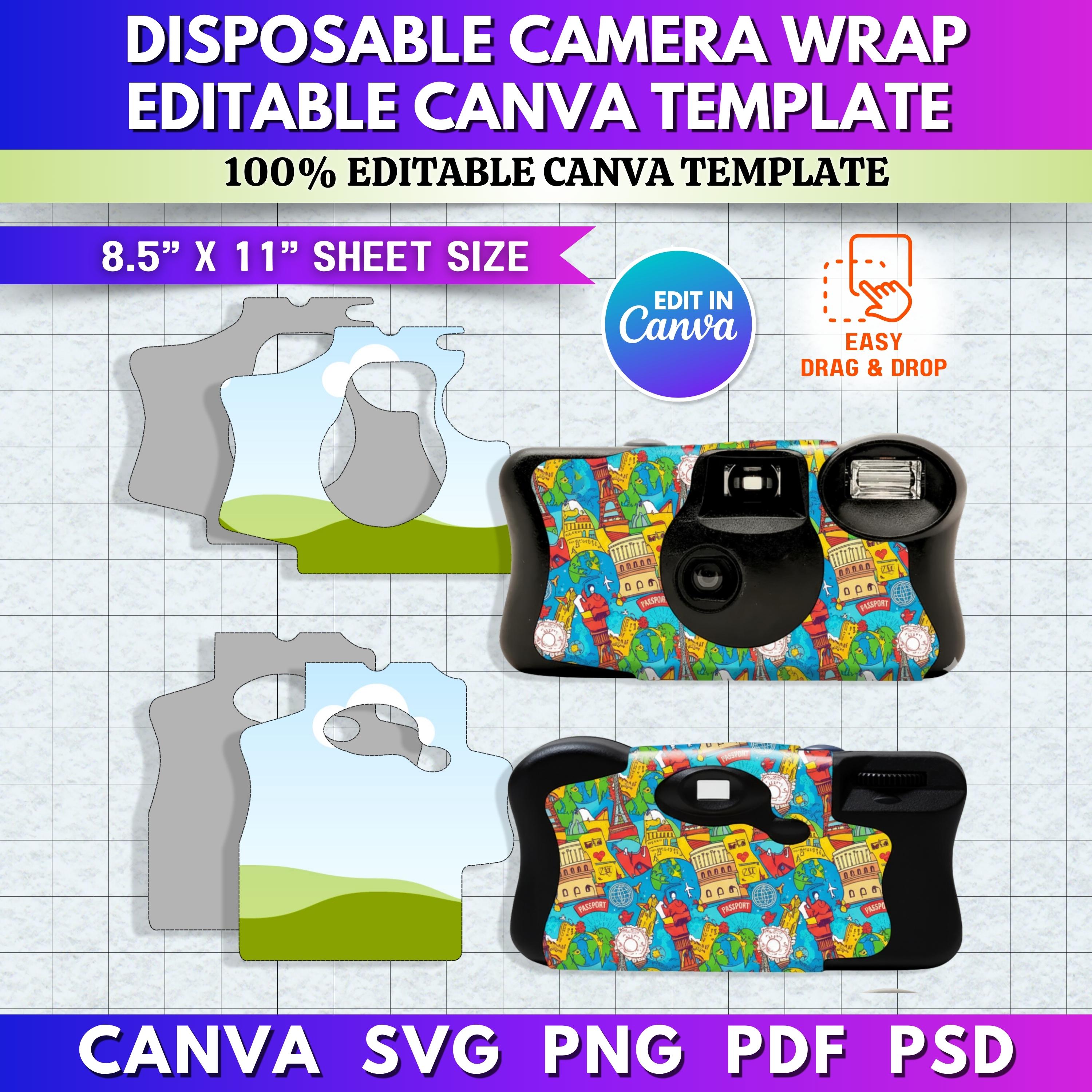 Modèle de film jetable pour appareil photo, Appareil photo argentique FunSaver, Modèle d'étiquette d'appareil photo, Housse d'appareil photo, Appareil
