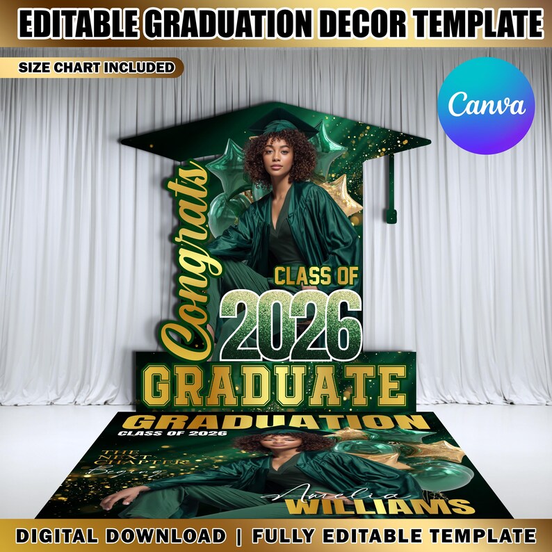 Custom Graduation Decor Bundle, Class of 2026 Magazine Backdrop, Custom ...