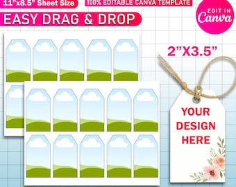 Modèle d'étiquette cadeau, modèle d'étiquette volante, facile glisser-déposer feuille vierge toile, étiquettes cadeaux, modèle d'étiquettes imprimables fête, étiquette cadeau Svg, PNG, PSD