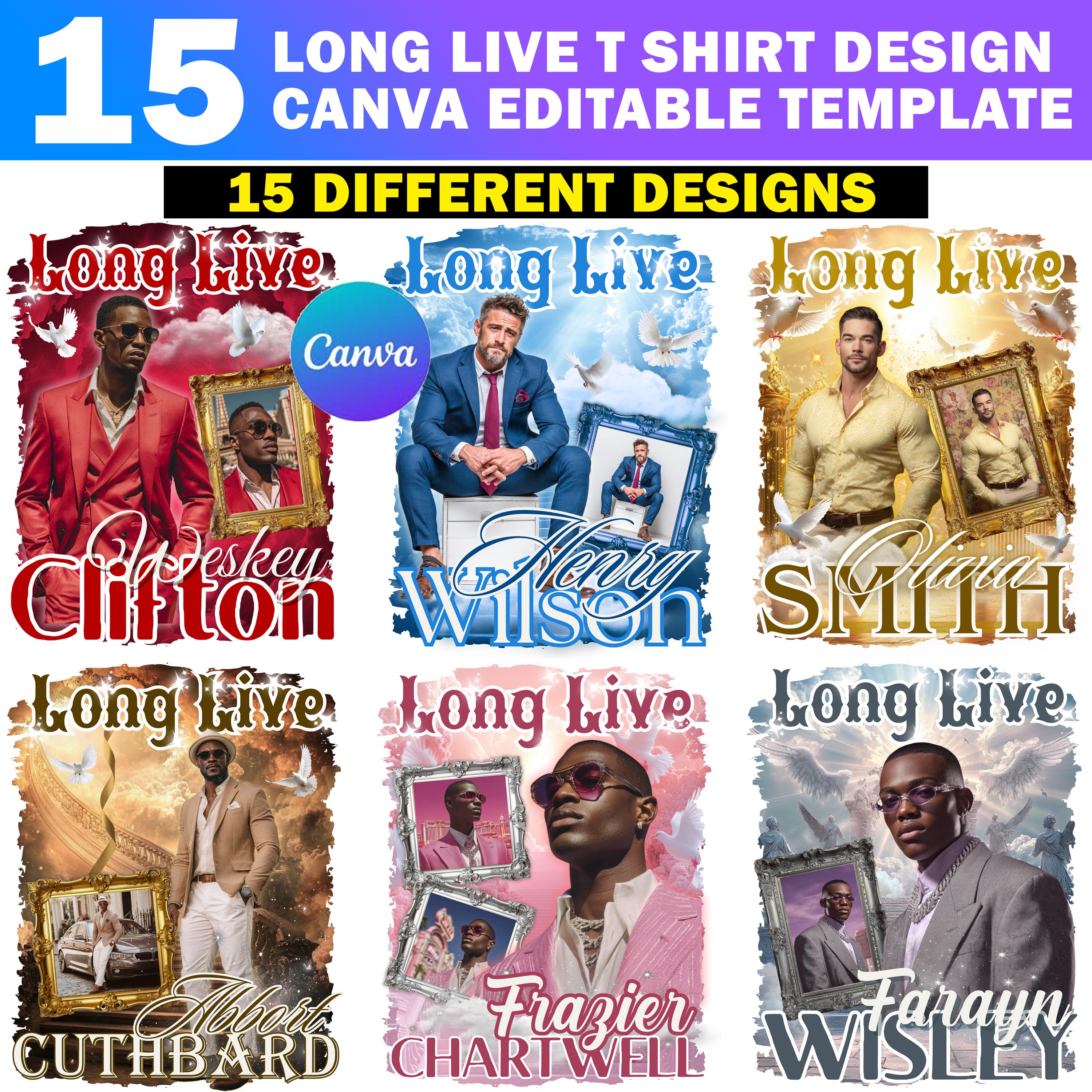 15x Long Live Memorial T Shirt Canva Editable Template, in Loving ...