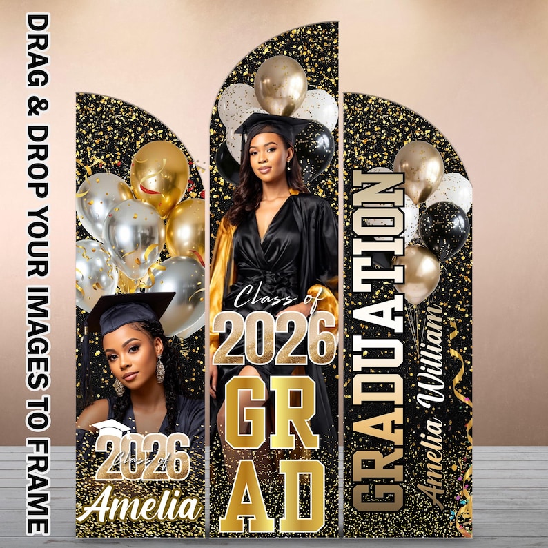 10x Graduation Wooden Arch Panel Canva Designs, Grad Wooden Arch ...