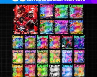 50x Fußball bearbeitbare Canva-Vorlage Mega Bundle, Maskottchen-Shirt Canva, benutzerdefiniertes Fußballschuldesign, Fotocollage-Shirt, Fußball-T-Shirt