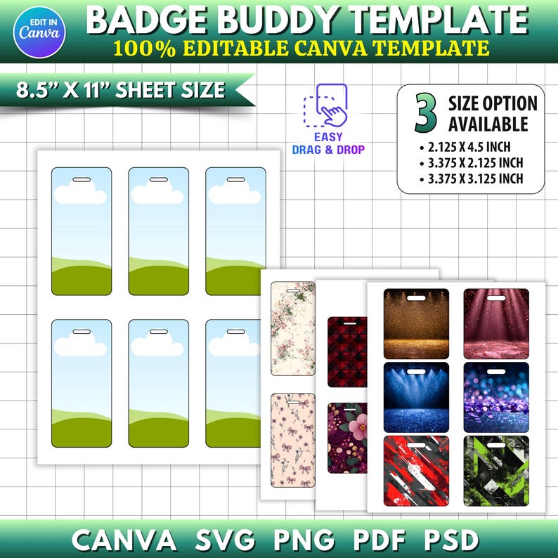 Badge Buddy Template, Editable ID Badge Template, Vip Badge, Staff ...