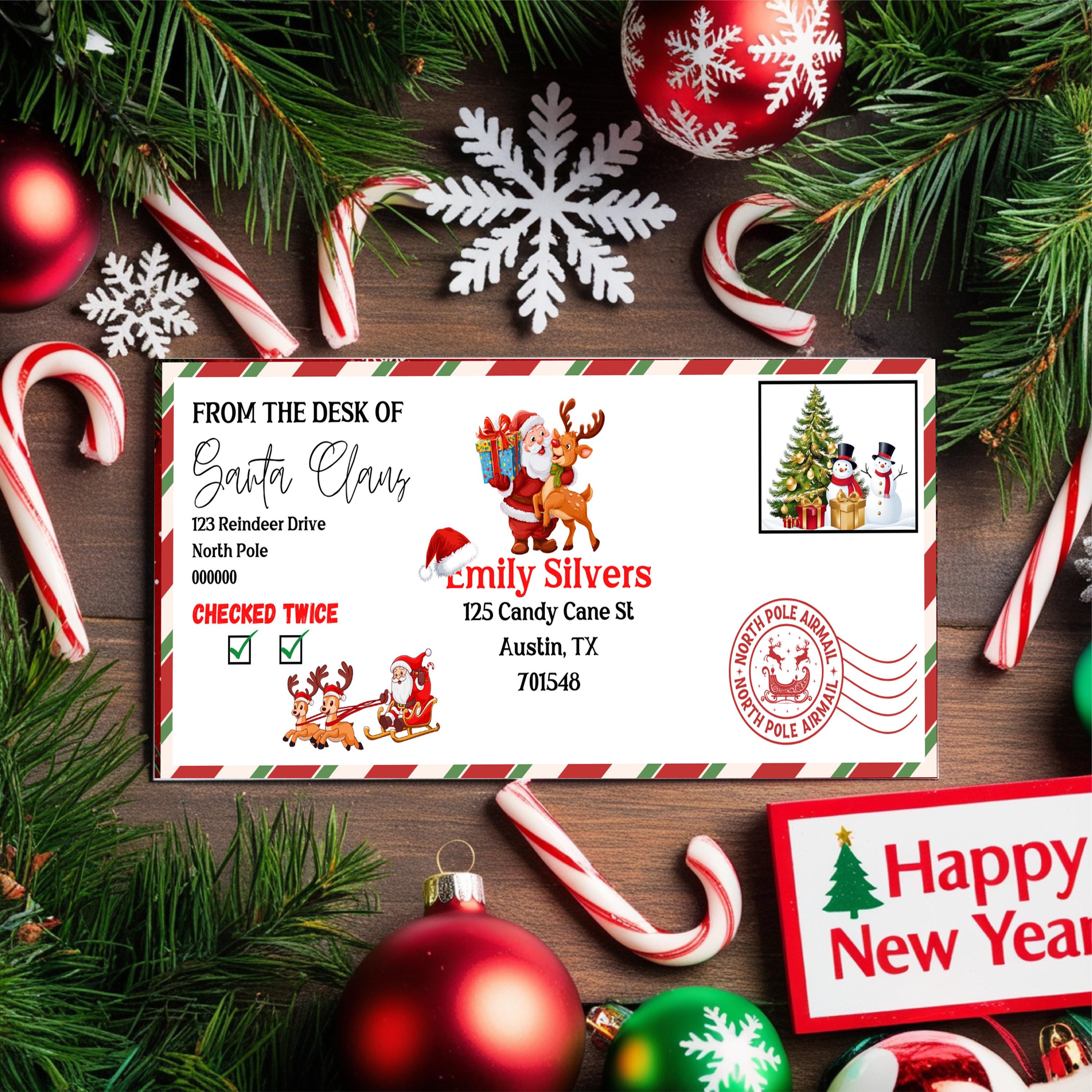 Printable Letter to Santa Envelope | Canva Editable Template | Santa ...