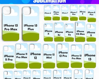 Phone Case Canva Editable Template Bundle | iPhone Sublimation Template | Smartphone Template for 15 Pro Max,