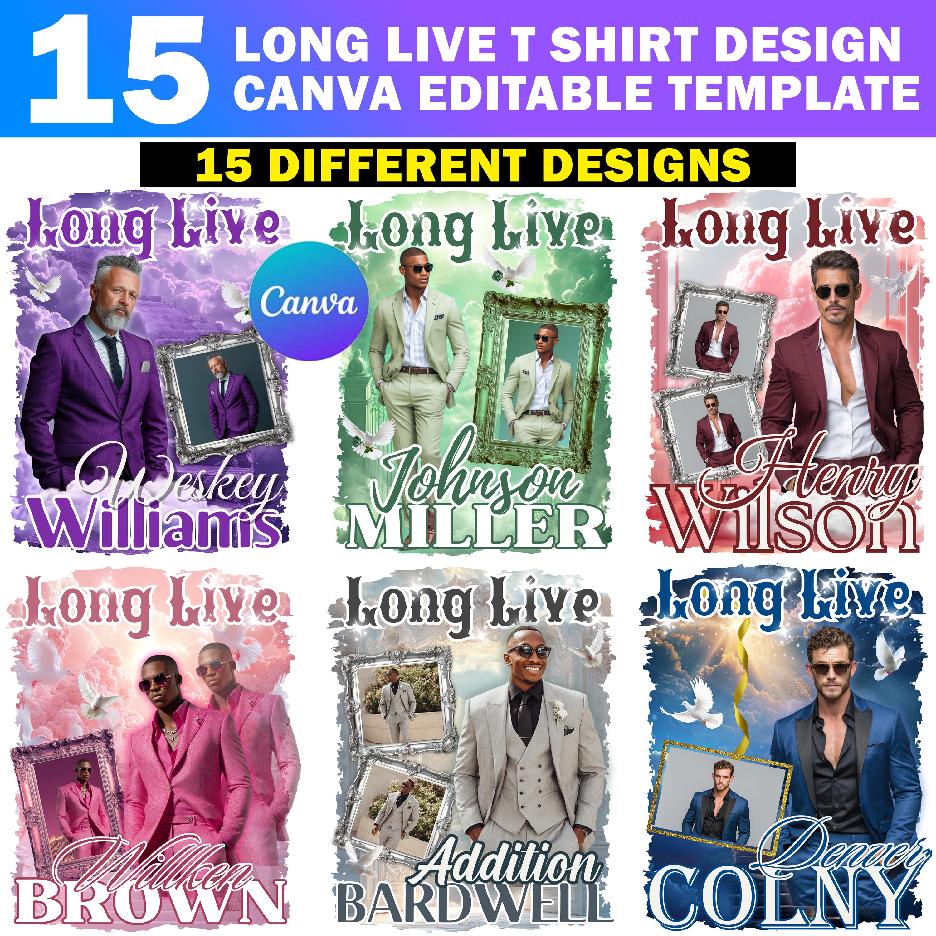 15x Long Live Memorial T Shirt Canva Editable Template, in Loving ...