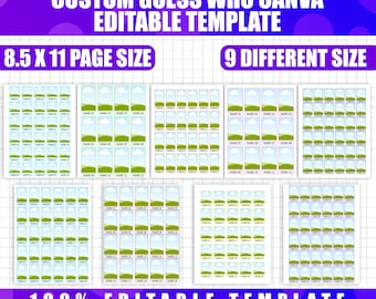 Plantilla editable de Canva "Adivina Quién" personalizada 09X / Juego de Adivina Quién personalizado / Juego de mesa de Canva DIY, tableros de juego editables, regalo digital único