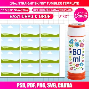 60ml Bubble Bottle Label Template | Canva Editable Bubble Bottle Sticker | Wedding & Kids Party Favor Labels | Bubble Bottle SVG