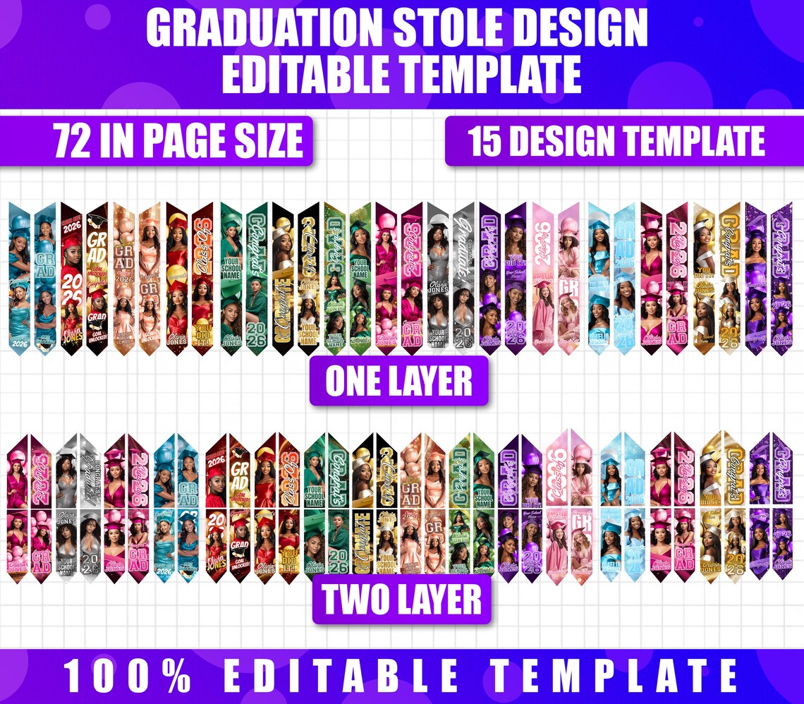 15x Graduation Stole Bundle | Class of 2026 Collection, Professional ...