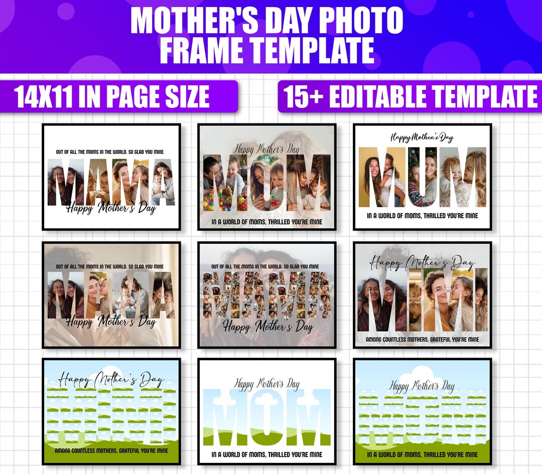 Viral Mom Canva Editable Template Mega Bundle | Mama Photo Collage ...