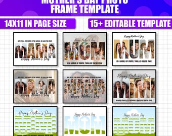 Viral Mom Canva Editable Template Mega Bundle | Mama Photo Collage & Frame | Mom Photo Print | Custom Mother’s Day Gift for Grandma |