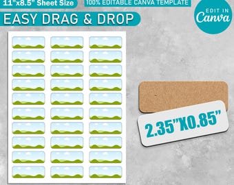Name Labels Canva Template | Editable School Supply Label SVG | Back to School Printable Tag & Sticker Design, Back to School Label Template