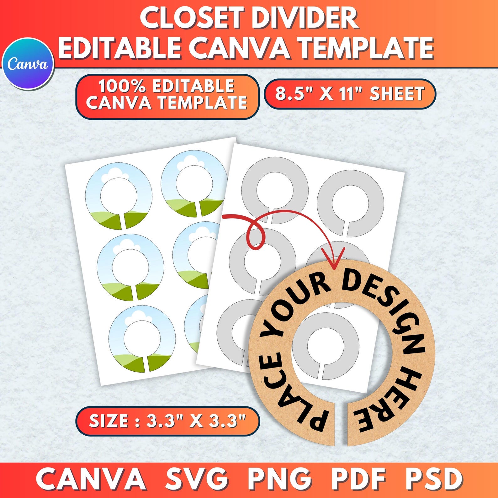 Closet Divider Template | Circle Closet Divider Blank SVG | Baby ...