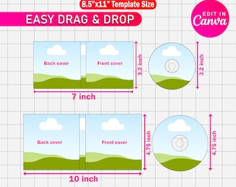 CD Cover & Case Template | Jewel Case Insert Template | Printable Cd/DVD Cover Design | Custom CD Case Canva Editable | Digital Download