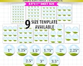 9x Button Pin Template Bundle | Editable Canva Frames | Blank Pinback Button Templates | Custom Badge Circle Sublimation 1" 2" 2.25" 3" Etc