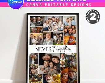 Funeral Photo Collage Sign Set Templates | Editable Canva Memorial Poster | Celebration of Life Welcome Sign | In Loving Memory Template