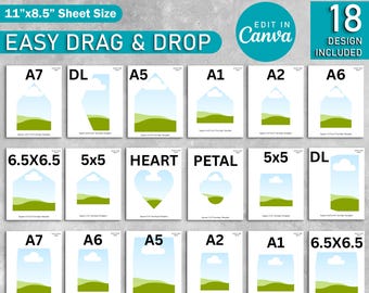 5x7 Envelope Liner Canva Template | Editable DIY Insert for A7 Envelopes | Drag & Drop Printable Envelope Liner, Wedding Liner Design