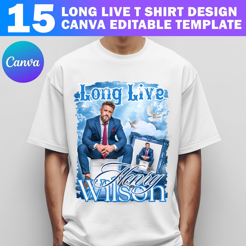 15x Long Live Memorial T Shirt Canva Editable Template, in Loving ...