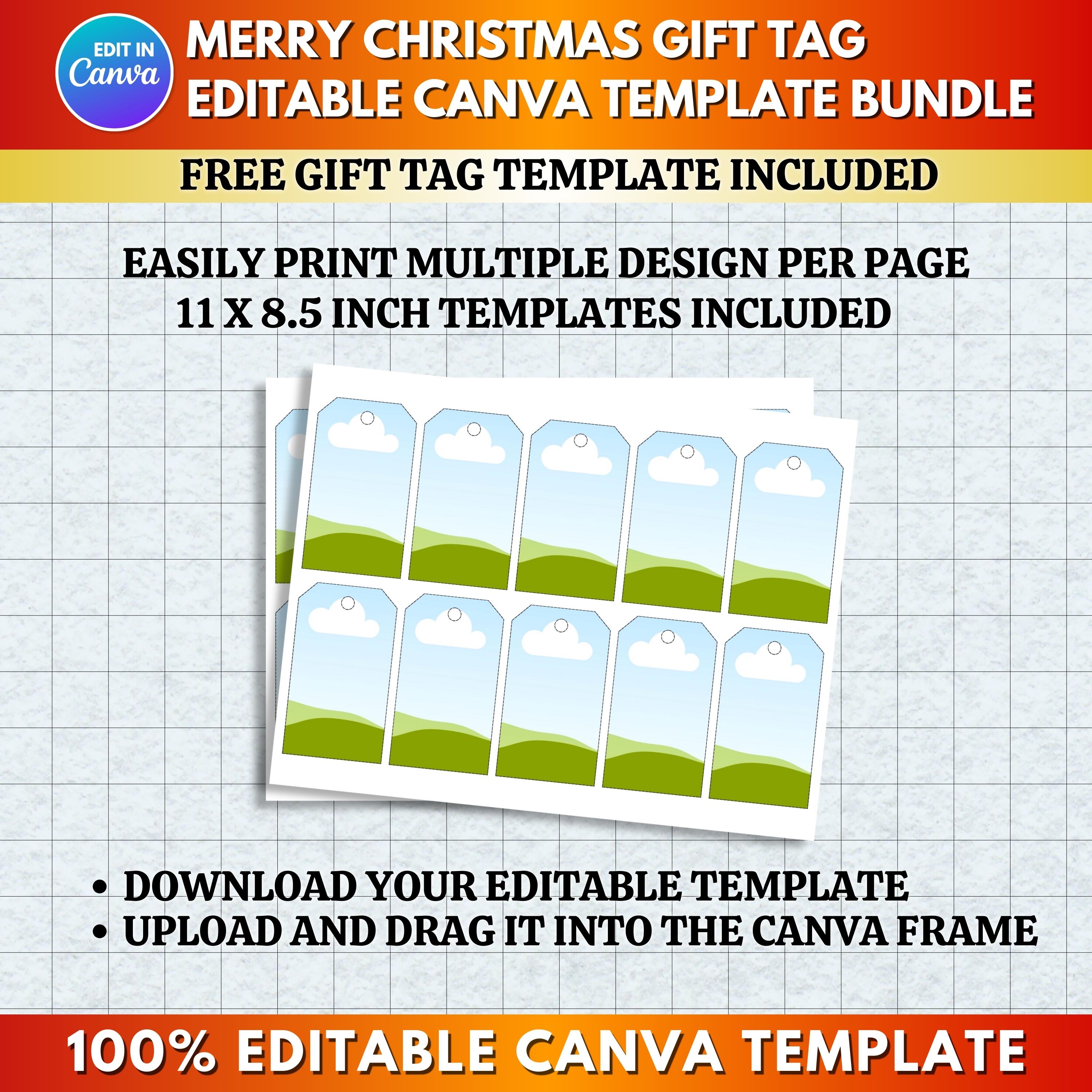 10x Merry Christmas Gift Tag Template Bundle | Hand Drawn Holiday Tags ...