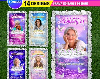 14x Memorial Grave Blanket Mega Bundle | Canva Editable Cemetery Blanket Templates | Long Live & Rest In Peace Designs | Adult Memorial