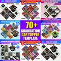 70+ Graduation Cap Topper Canva Template, Class of 2026 Grad Photo Frame, Congrats Grad Photo Strip Cap Decoration, Graduation digital