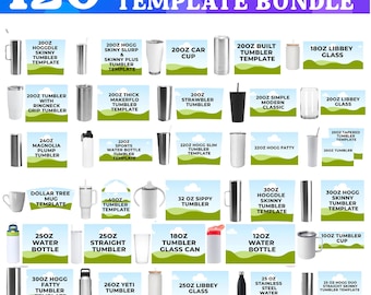 120x bundel canva-bekersjabloon | Bewerkbare bekerwraps van 30 en 40 oz | Ontwerpen Libbey-glazen beker voor sublimatie en print