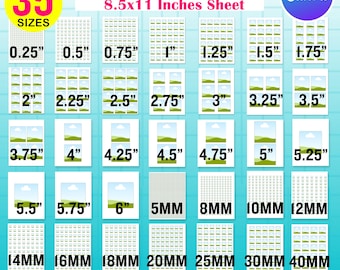 35x Square Template Bundle. Editable Canva Square Label, Collage Sheet, Blank Square Sticker Printable Drag & Drop Design, 0.25inch - 6inch