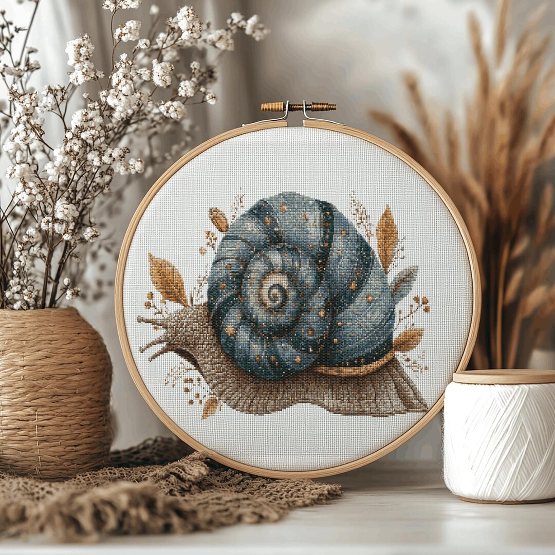 Celestial Snail Cross Stitch Pattern PDF, Galaxy Shell Nature ...