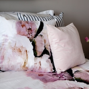 Sweet Moments - PILLOW -peony pink velvet 22&quot;x22&quot; Art Pillow