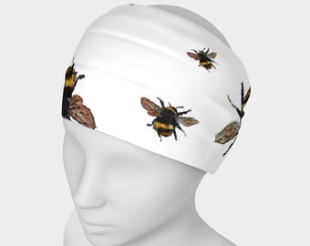 Bee Headband - Versatile Micro Knit Fabric, Handmade in Montreal