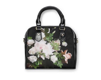Held watercolor Floral Shoulder Handbag | Watercolor Rose Print Mothers Day