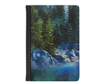 MY REFLECTION- Art Passport Cover water trees water blue Travel Newlyweds