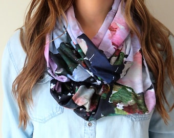 Peony Love  - Art scarf