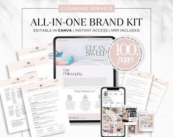 Canva Editable Website for Cleaning Business  Service Agreement, Business Bundle All in One, Website MRR Included, Instagram Social Media
