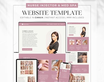 Nurse Injector Website Template, Botox Clinic Canva Design