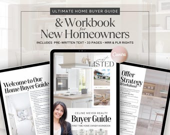 Real Estate Home Buyer Guide & Workbook (Canva Editable, MRR)