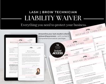 Lash Extension Waiver Template, Client Intake Form (Digital Download)