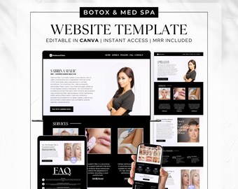 MRR Resell Template for Nurse Injector, for Botox Clinic Landing Page Lip Filler Canva PLR,  PMU Booking for Beauty Bar Med Spa Owner