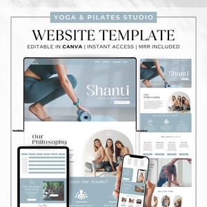 Customizable Yoga Studio Website Template, for Pilates Class, and Personal Trainer Digital Download for Health Professionals and Coaches