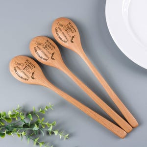 May include: Three wooden spoons with engraved text. Each spoon has the words "MARTIN FAMILY" and "BEST OVERALL CHILI COOK-OFF" with a year and place ranking: 1st, 2nd, and 3rd. A chili pepper graphic is also included.