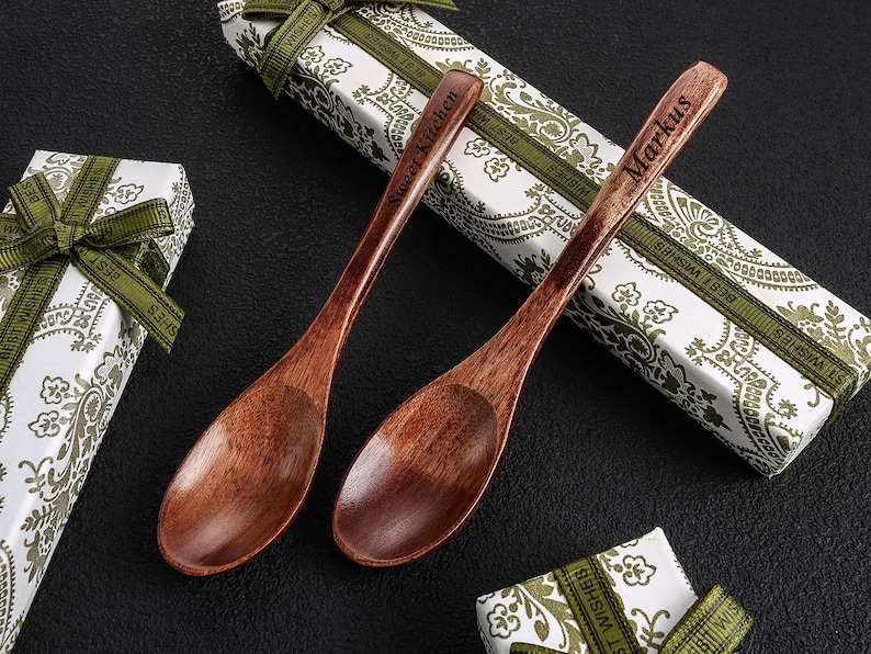Spoon Gift Box Personalized Handmade Natural Wood Spoon Gift Set With Gift Box,eco ...